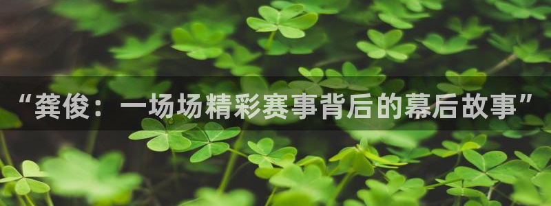 球速体育：“龚俊：一场场精彩赛事背后的幕后故事”