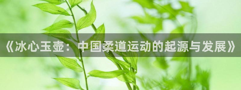 球速体育：《冰心玉壶：中国柔道运动的起源与发展》